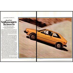 1975 VW Volkswagen Scirocco 5 Page Vintage Original Print Article Road Test